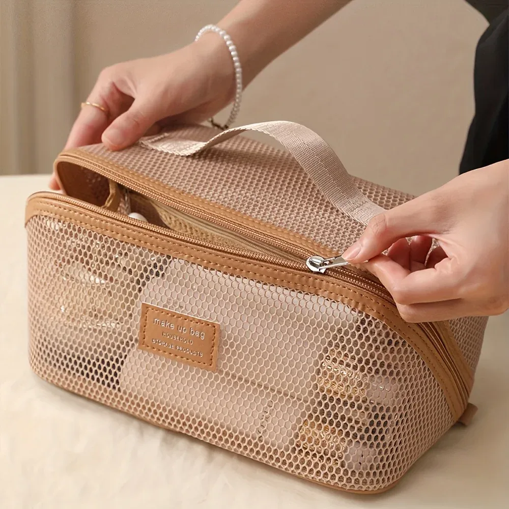 Trousse de Maquillage Femme de Luxe, Sac de Rangement Cosmétique, Boîte de Voyage Zippée pour Maquillage et Articles de Toilette