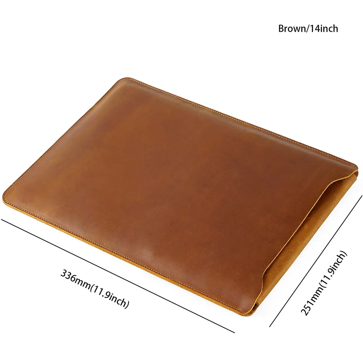 housse de protection matelassée en cuir de vache pour ordinateur portable, étui personnalisé pour macbook pro 12 "13" 14 pouces