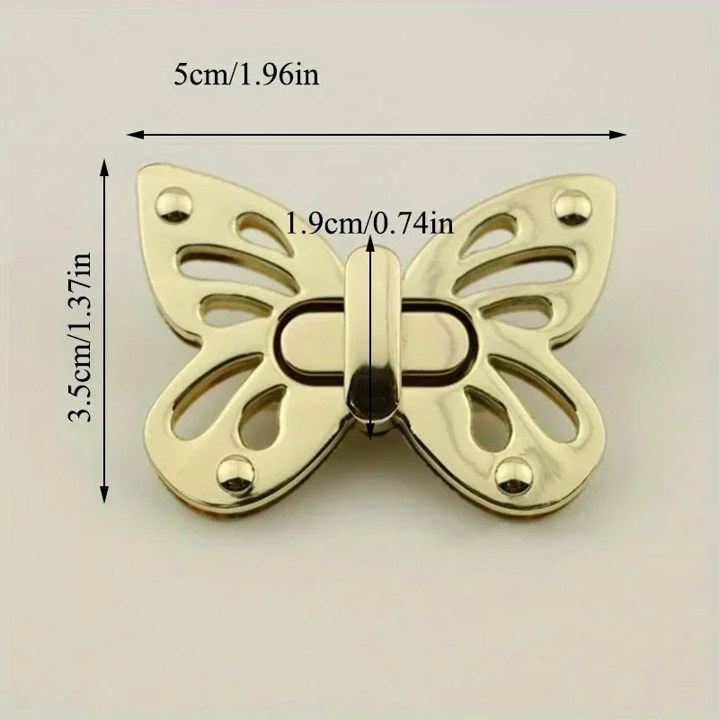 sac papillon en métal, 1 pièce, fermoir torsadé pour artisanat du cuir, sac à main pour femmes, sac à bandoulière, accessoires de quincaillerie de bricolage
