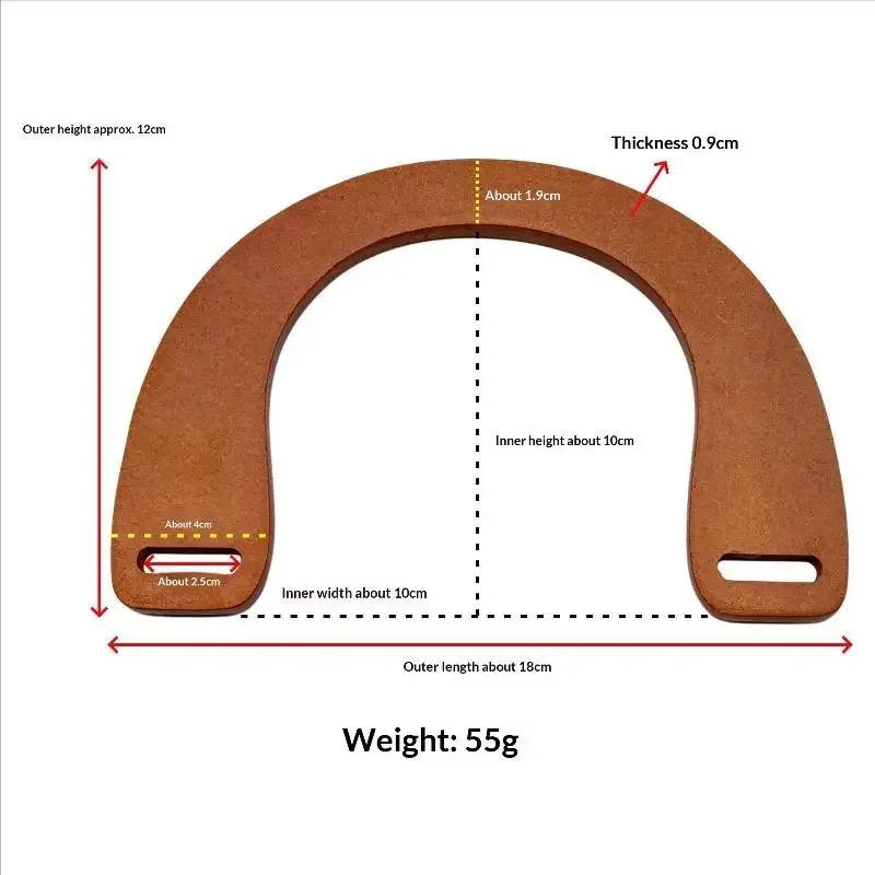poignée de sac en bois, sangles carrées pour sacs, pièces de sac à main diy, poignée de remplacement classique pour sacs fourre-tout, accessoires pour sacs