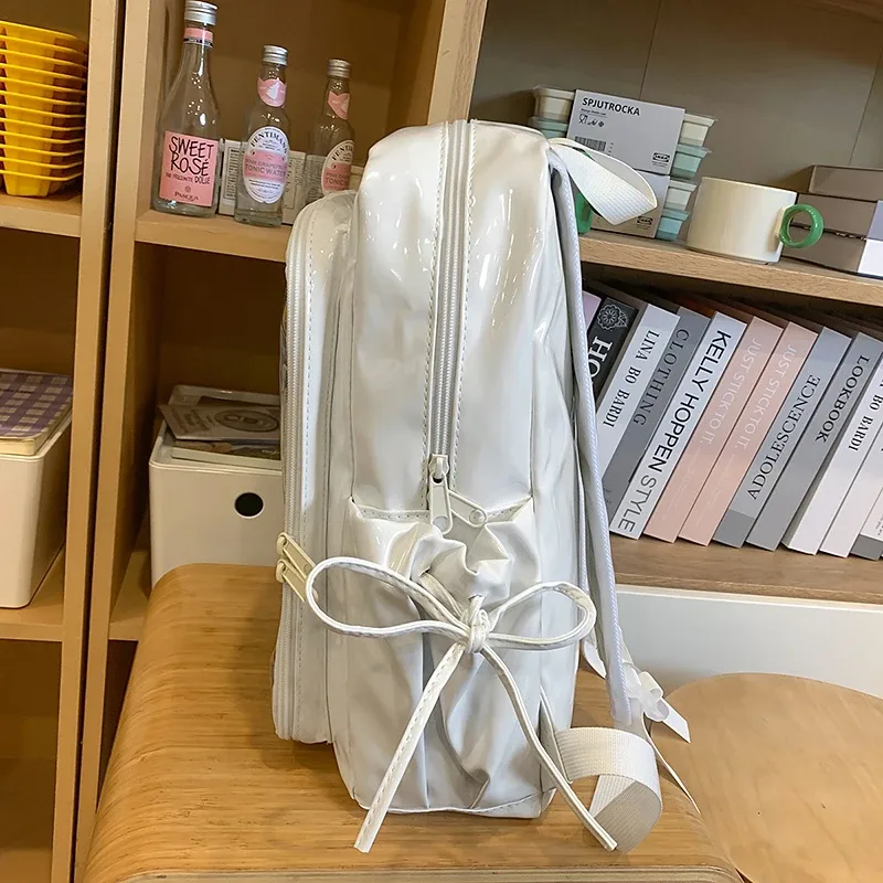 sacs d'école pour étudiants japonais de grande taille, sac à dos ita en cuir pu avec porte-monnaie transparent, offre spéciale