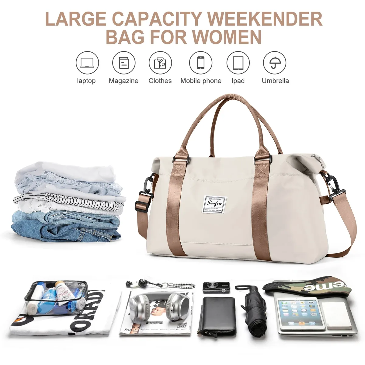 sac de voyage pour femme, bagage à main de grande capacité, sac de voyage easyjet airlines 45x36x20, sac de voyage pour week-end ou court séjour. ﻿