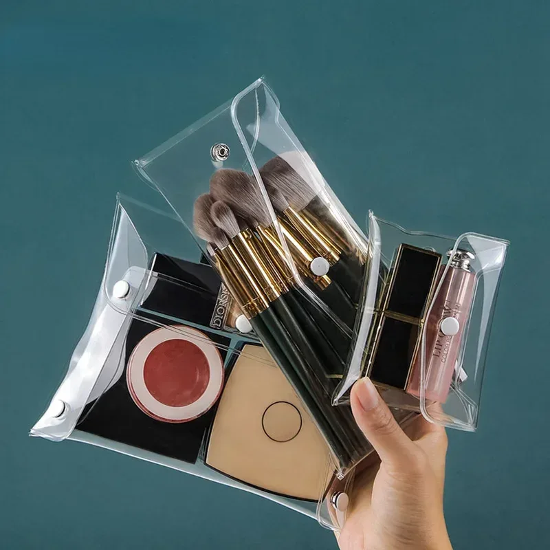 trousse de maquillage transparente, organisateur, sacs à cosmétiques, étui à brosses portable de voyage, ensem