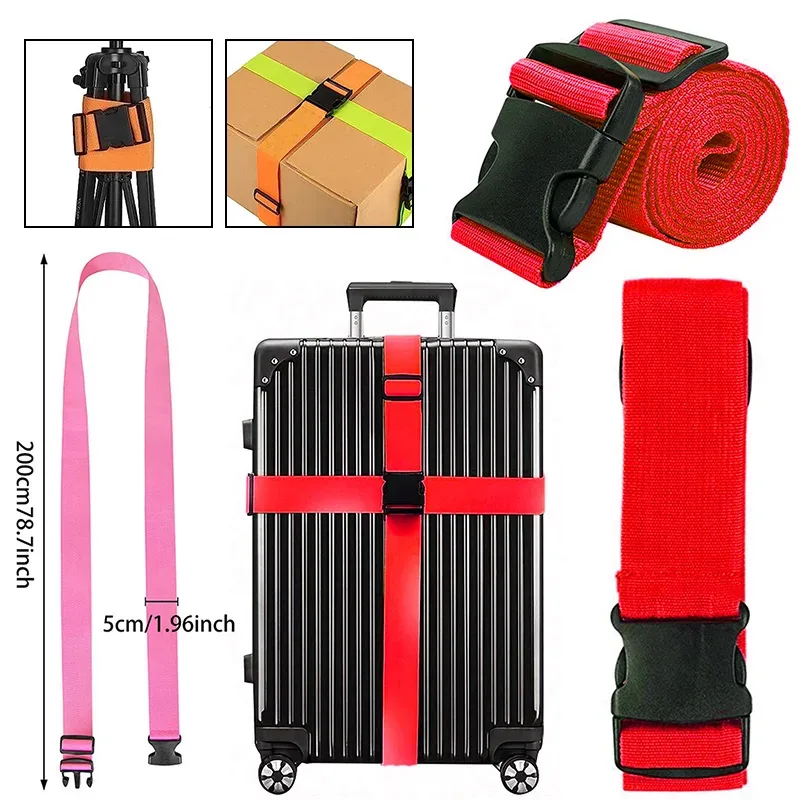 sangle de bagage de voyage réglable avec cadenas à combinaison, ceinture de sécurité antivol pour bagages, sangle de fixation pour l'emballage