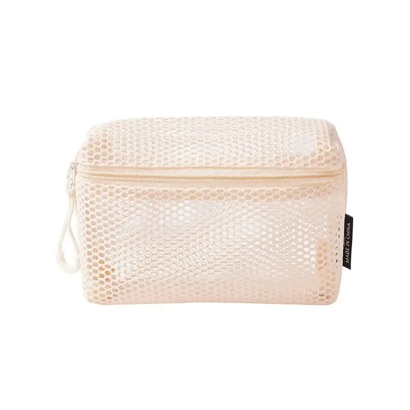 trousse de toilette de voyage en maille - organisateur de voyage transparent à fermeture éclair, trousse de maquillage réutilisable pour femmes et hommes