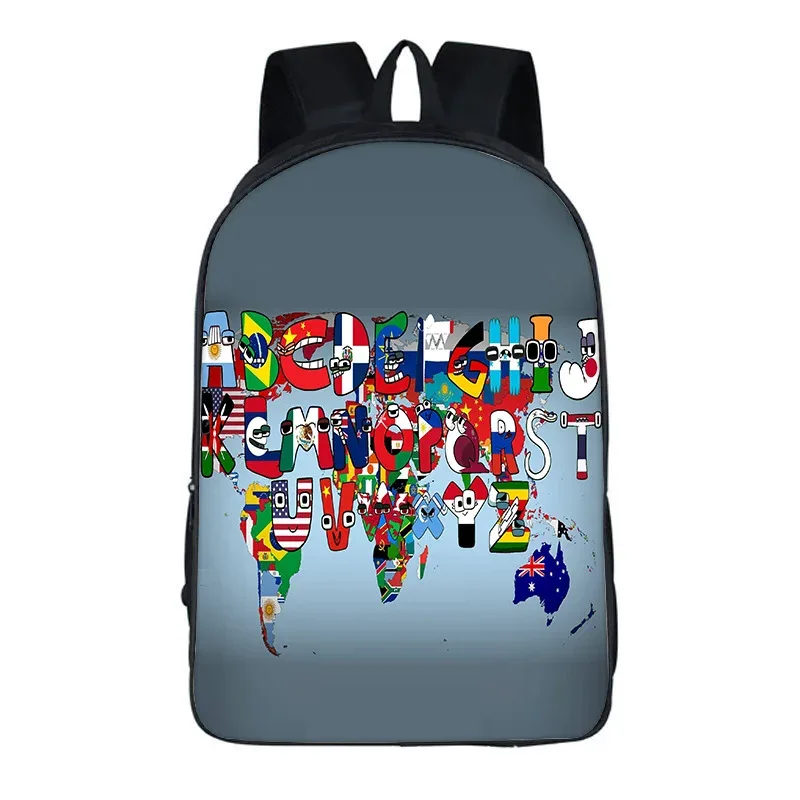 sac à dos alphabet lore avec périphériques de jeu, imprimé légende de lettres, sac à dos pour école primaire et secondaire