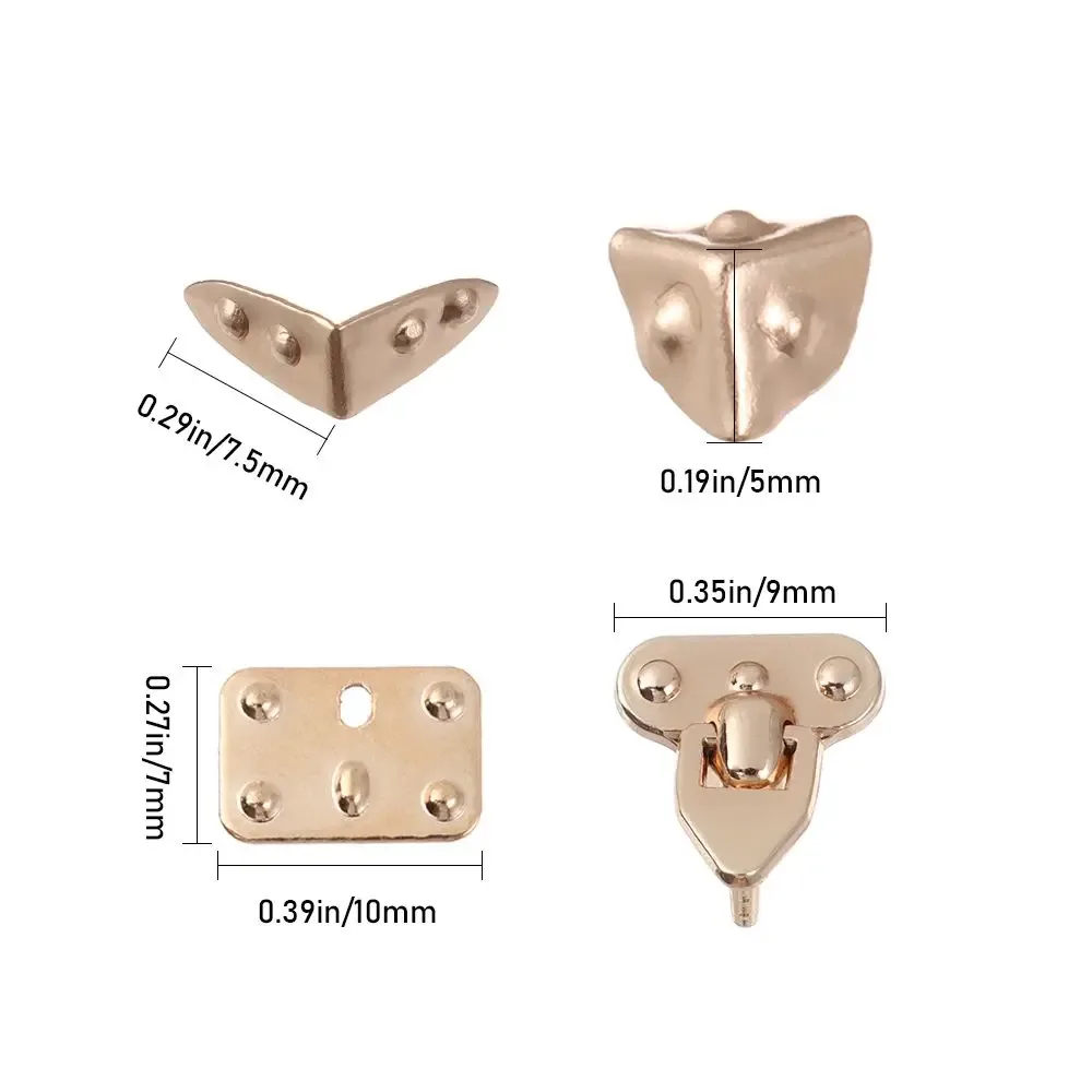 4 pièces de protection d'angle en métal pour valises, accessoires de bricolage manuels, mini-verrous de coffre en métal, pièces pour sacs
