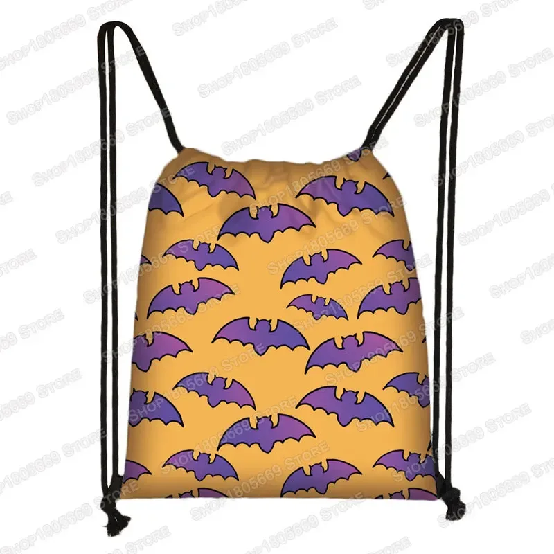 sac à dos gothique imprimé vampire bat ghost, sacs à cordon, sacs à bandoulière pour femmes et hommes, porte-chaussures de voyage