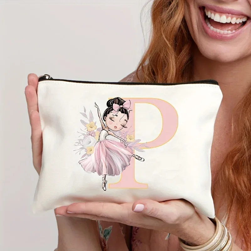 sacs de rangement, porte-monnaie, articles de toilette de style danseuse de ballet à 26 lettres, trousse de maquillage, sacs de voyage, pochette de maquillage