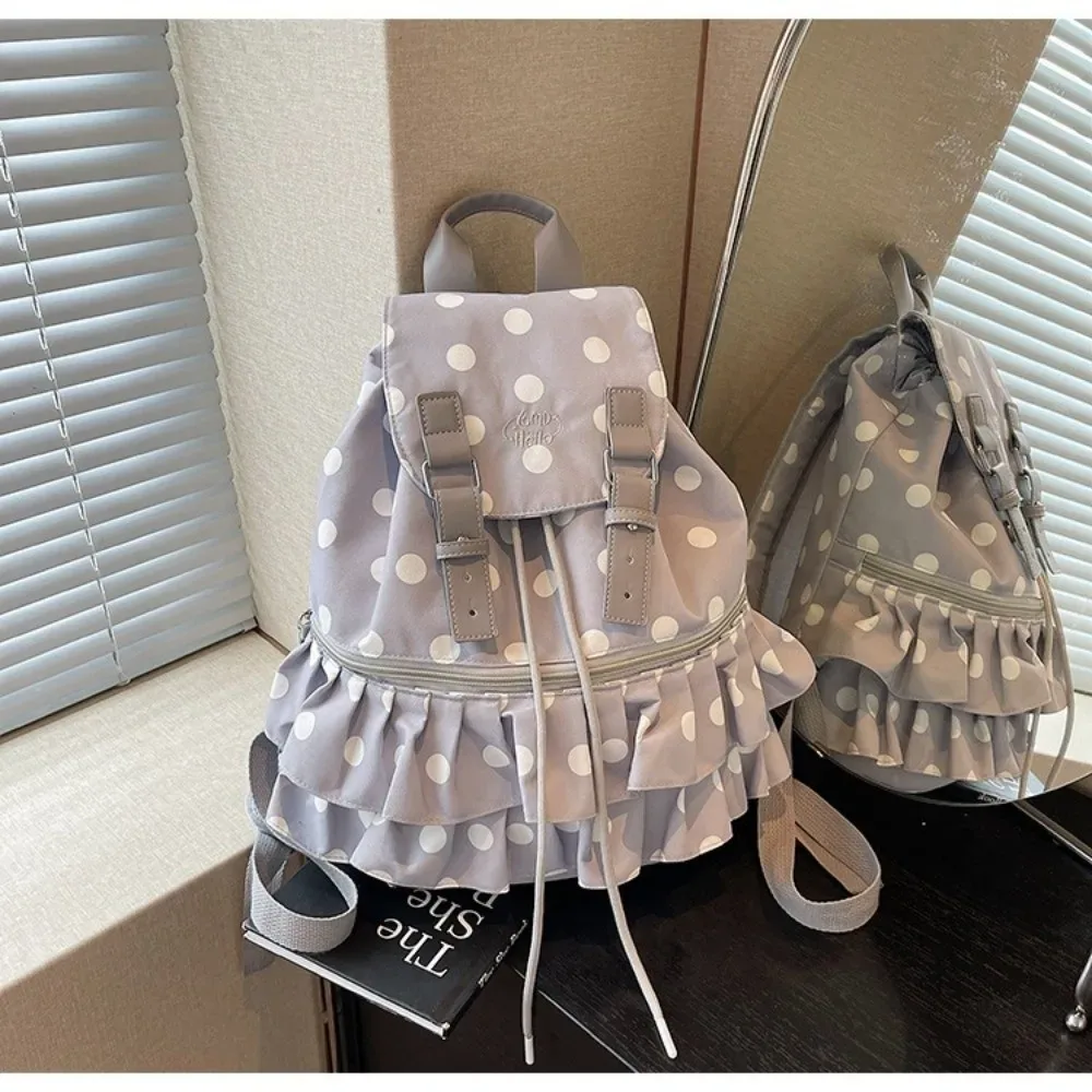 sac à dos créatif à pois, grande capacité, sac d'école décontracté, sac à bandoulière multifonctionnel, voyage