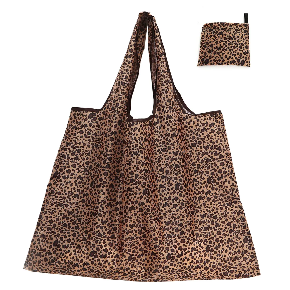 sacs fourre-tout d'épicerie, sac pliable de grande capacité imprimé floral léopard pour environnement de shopping, sac de rangement d'épicerie, utilisation de recyclage