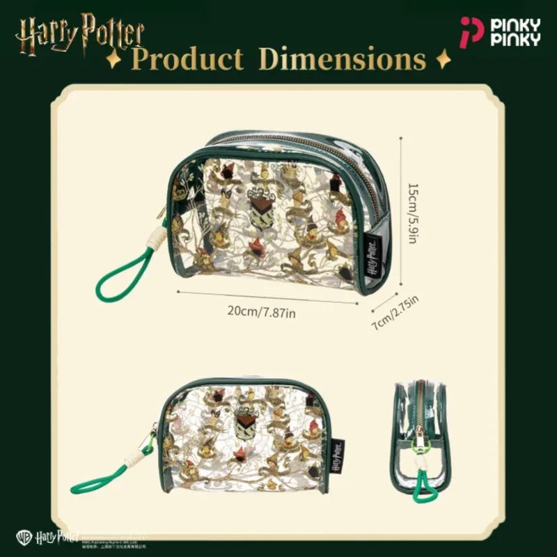 trousse de maquillage noire pinky harry potter, pochette de rangement familiale, trousse de toilette transparente en pvc pour les déplacements et les voyages, cadeau pour les fans, les étudiants et les femmes