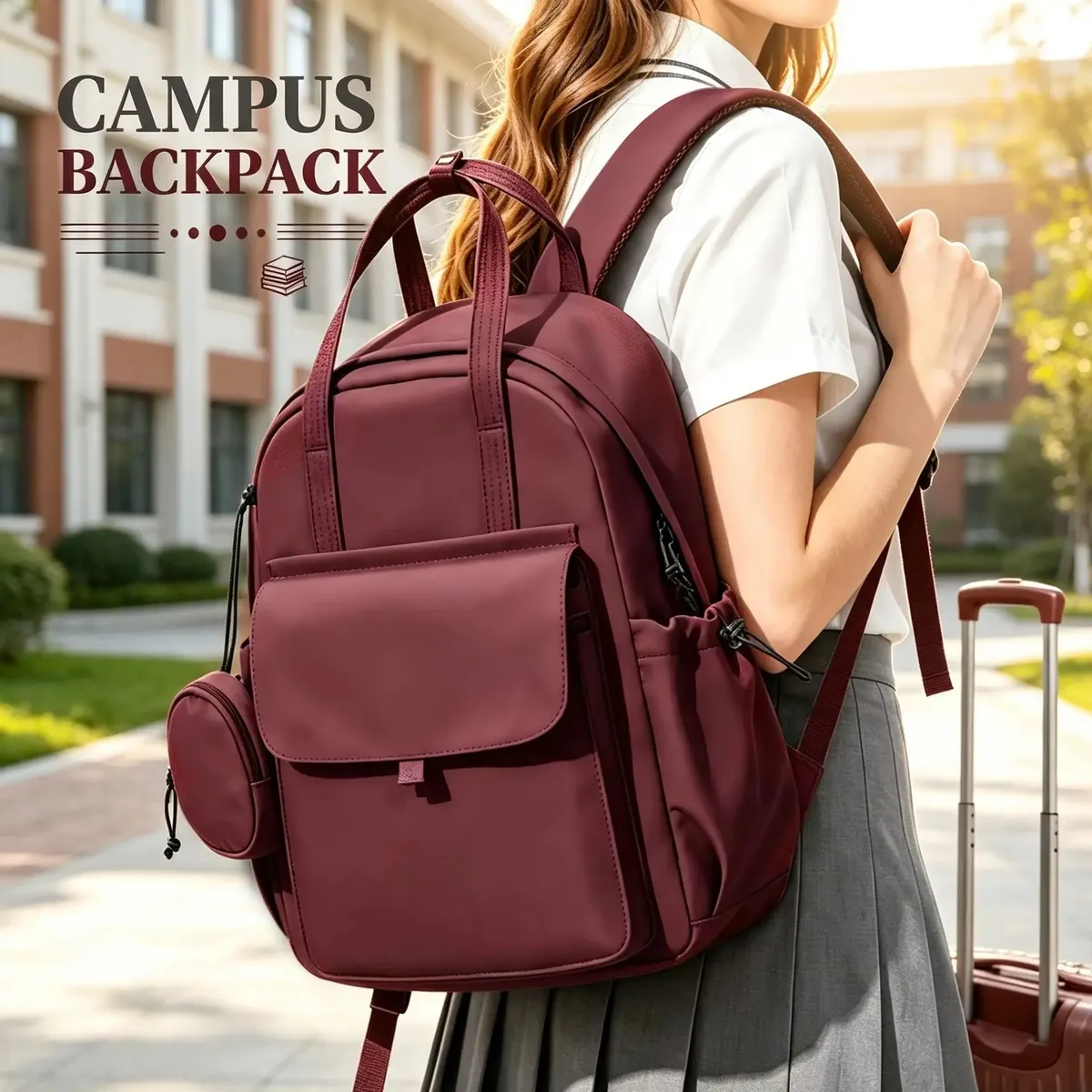 Sac à dos décontracté, sac à dos scolaire essentiel pour les adolescents, sac à dos antivol de grande capacité avec pochette pour cartes