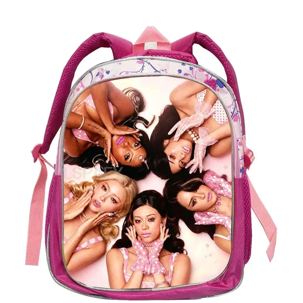 sacs à dos tendance katseye roses pour enfants, sacs d'école pour adolescentes et adolescents, sac à dos décontracté et tendance 12 pouces