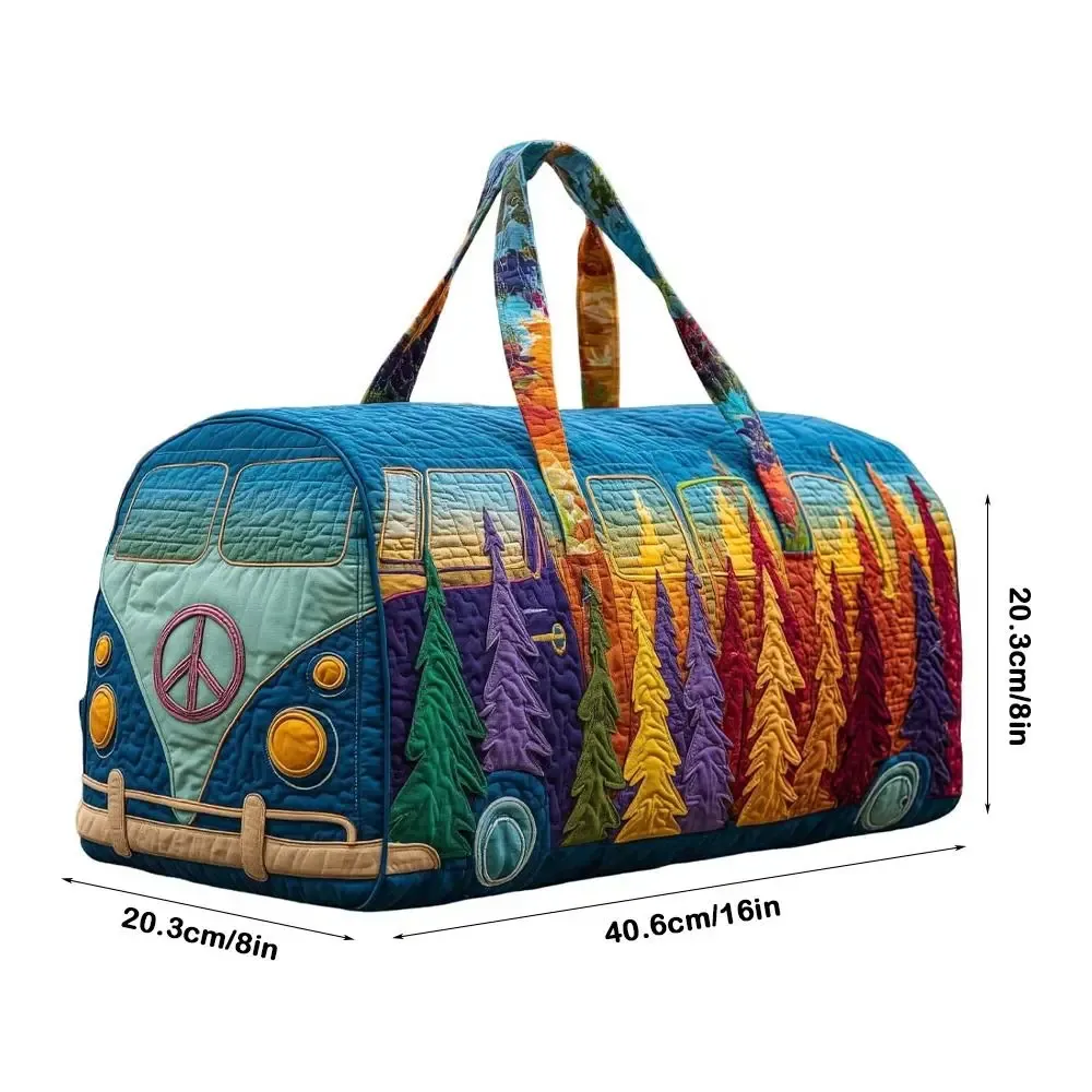 sac de voyage matelassé en coton, style bohème hippie, imprimé, sac de yoga, motif grenouille 3d, sac de week-end, sac de nuit