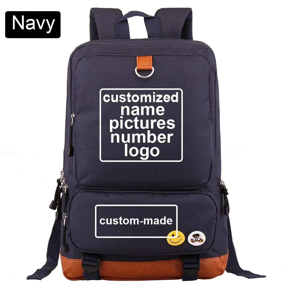 sac à dos personnalisé en toile pour homme, femme, adolescent, avec impression diy de votre photo ou logo, idéal pour l'école