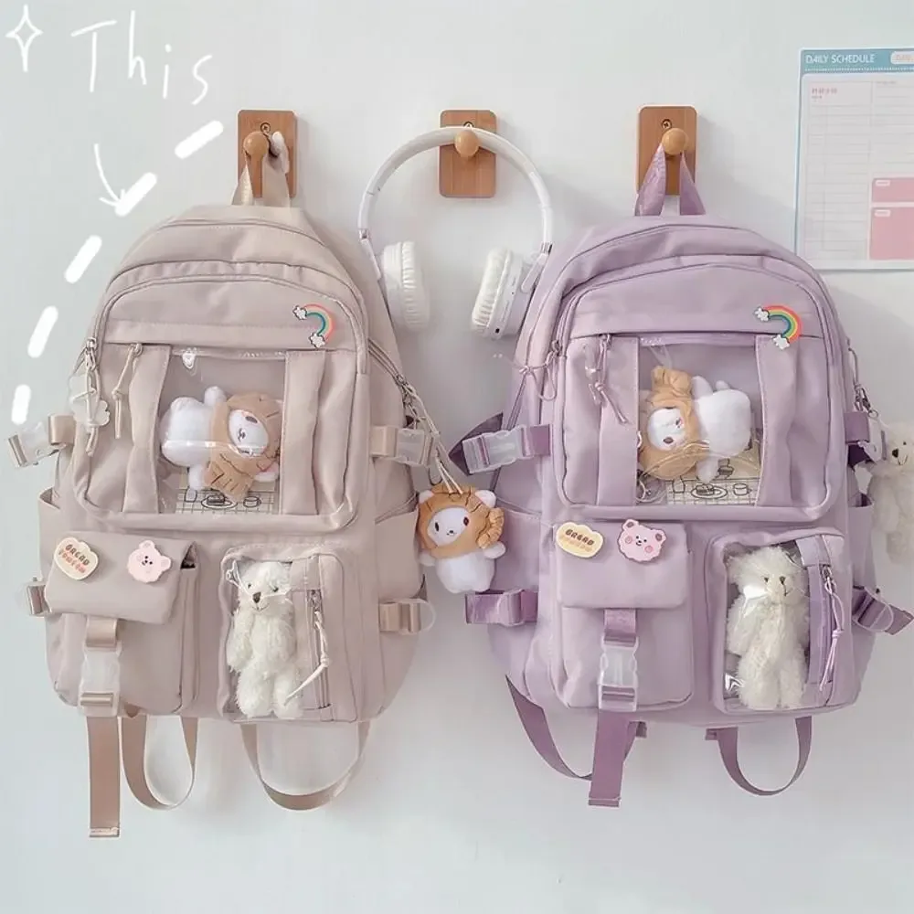 sac à dos d'école en nylon imperméable pour adolescents, sac à dos de grande capacité, sac à dos de voyage pour garçons et filles, sac à dos simple pour étudiants