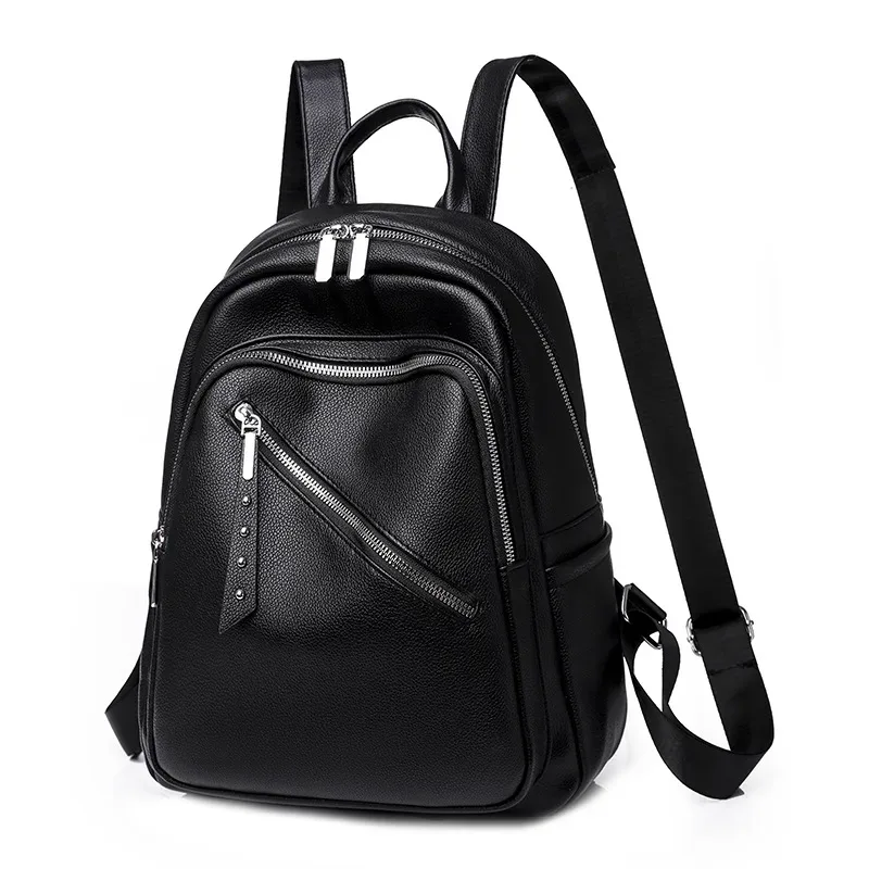 Sac à dos pour femmes en cuir PU, sac à dos pour dames, sacs d'école pour filles, sac à dos de voyage grande capacité, mochila pour femmes