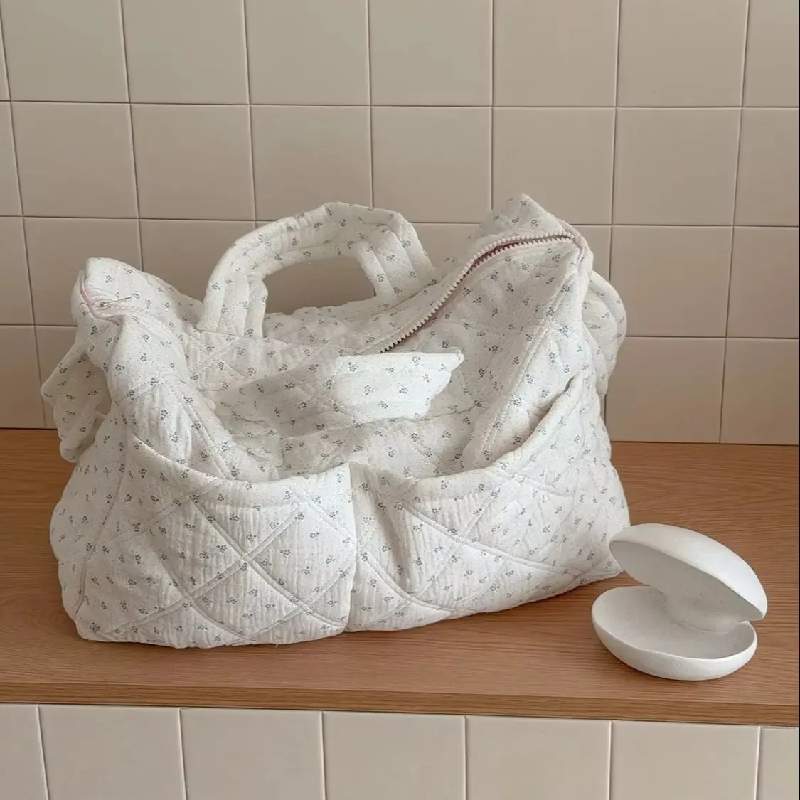 sac de voyage floral frais et élégant style yt, nouveau sac à main grande capacité, sac fourre-tout pour étudiants et navetteurs