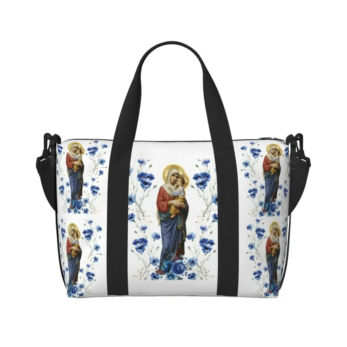 sac fourre-tout personnalisé vierge marie d'élissa upe pour femme, grande capacité, saint catholique du mexique, sacs de voyage pour salle de sport de plage