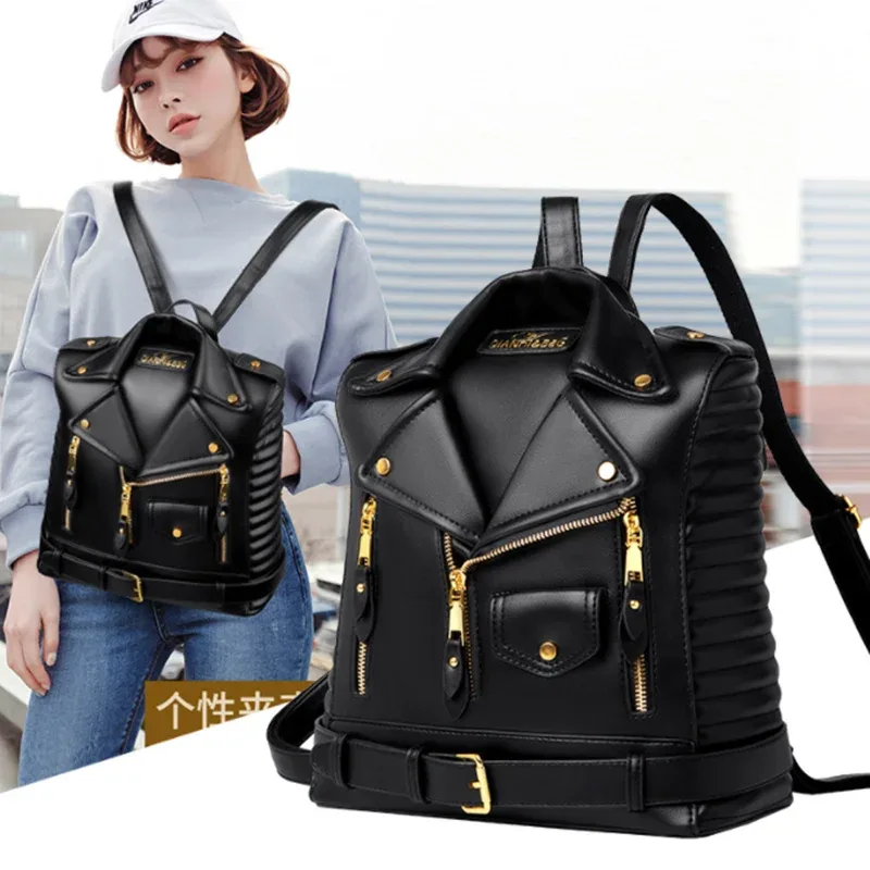 anti-vol fermeture éclair femmes sac à dos 2026 moto épaule jecket sac voyage grand sac à dos mode dames sac à dos sacs d'école