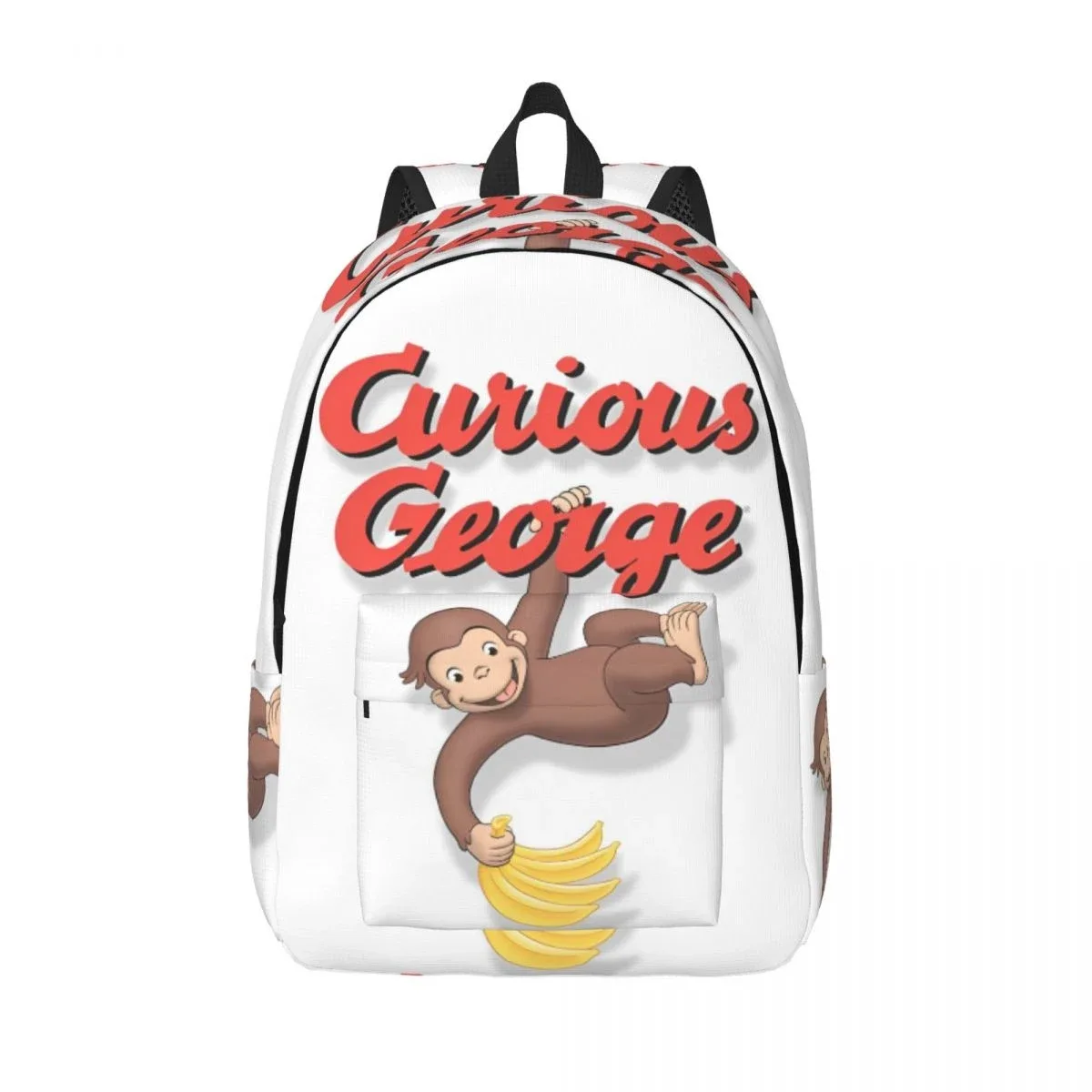 curious george monkey cartoon sac à dos pour hommes et femmes, décontracté, étudiant, travail, sac à dos, série tv, ordinateur portable, initié, extérieur