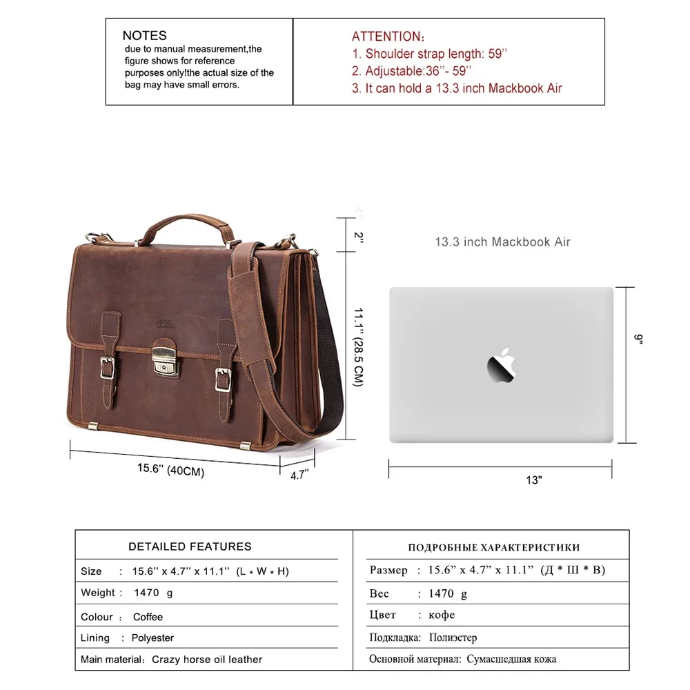 contact's sacs d'affaires en cuir véritable pour hommes porte-documents de haute qualité sac de bureau fourre-tout pour hommes sacs pour ordinateur portable sac portefeuille document