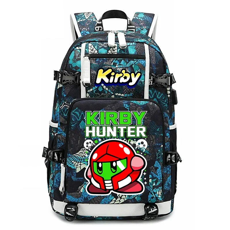 sac à dos d'étudiant imprimé dessin animé kirby, sac d'école de voyage de grande capacité pour enfants et adolescents