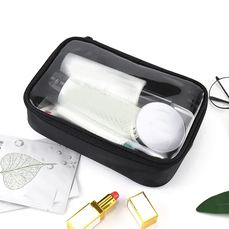 sac à cosmétiques transparent étanche pour femmes, trousse de maquillage de voyage avec fermeture éclair, organisateur de lavage de beauté, trousse de toilette de bain, kit