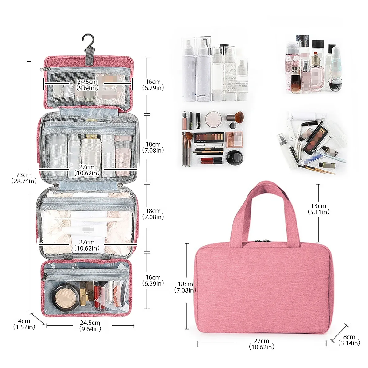 trousse de toilette suspendue, trousse de maquillage de voyage, trousse à cosmétiques portable, étanche, grande capacité, organisateur de voyage pour hommes et femmes