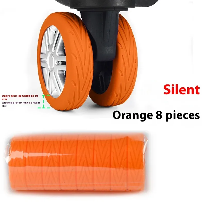 housses de protection pour roues à bagages, 8 pièces, résistantes à l'usure, anti-bruit, en silicone, pour roue rotative de 2 à 2.4 pouces