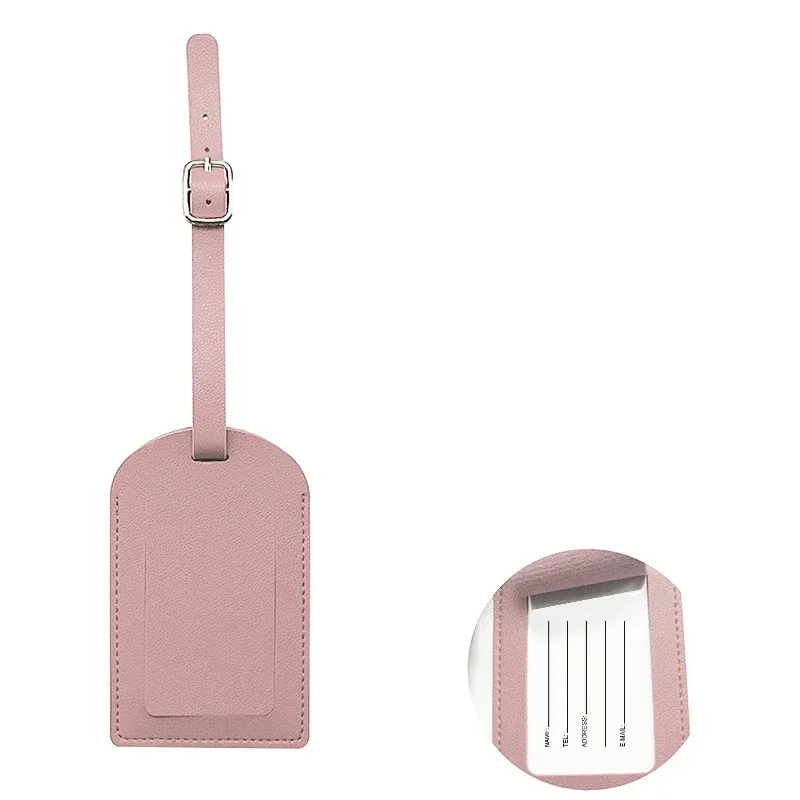 étiquette d'identification de bagage en cuir pu pour valise, porte-nom et adresse, accessoire de voyage pour femmes et hommes