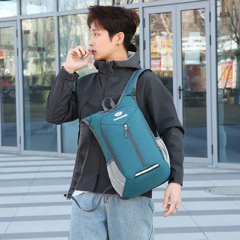 sac à dos de montagne pliable, imperméable, léger, simple, idéal pour le sport, la gym, le quotidien, unisexe, tendance, en polyester