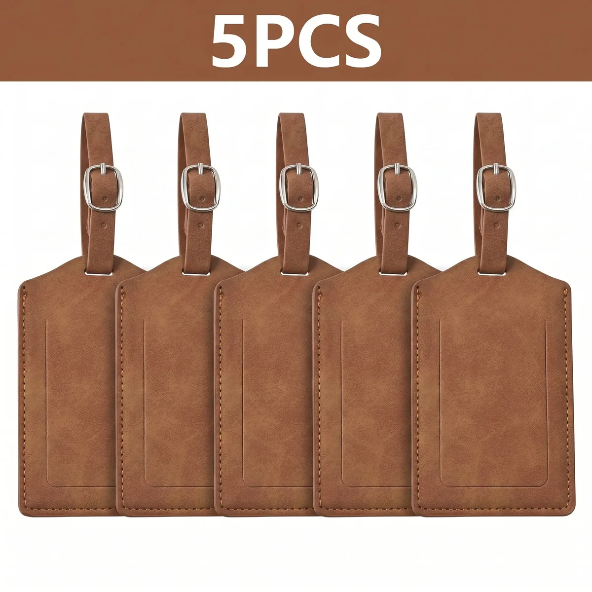 étiquette de bagage en cuir pu, 3/5/8 pièces, boucle métallique réglable, étanche, anti-perte, pour sac à dos, sac de golf