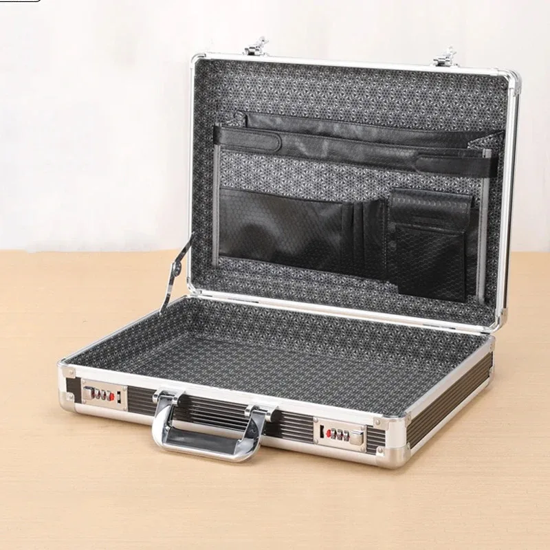 valise pour ordinateur portable avec cadre en aluminium verrouillable - mallette de sécurité portable pour documents - coffre-fort avec serrure à code - étui pour fichiers informatiques
