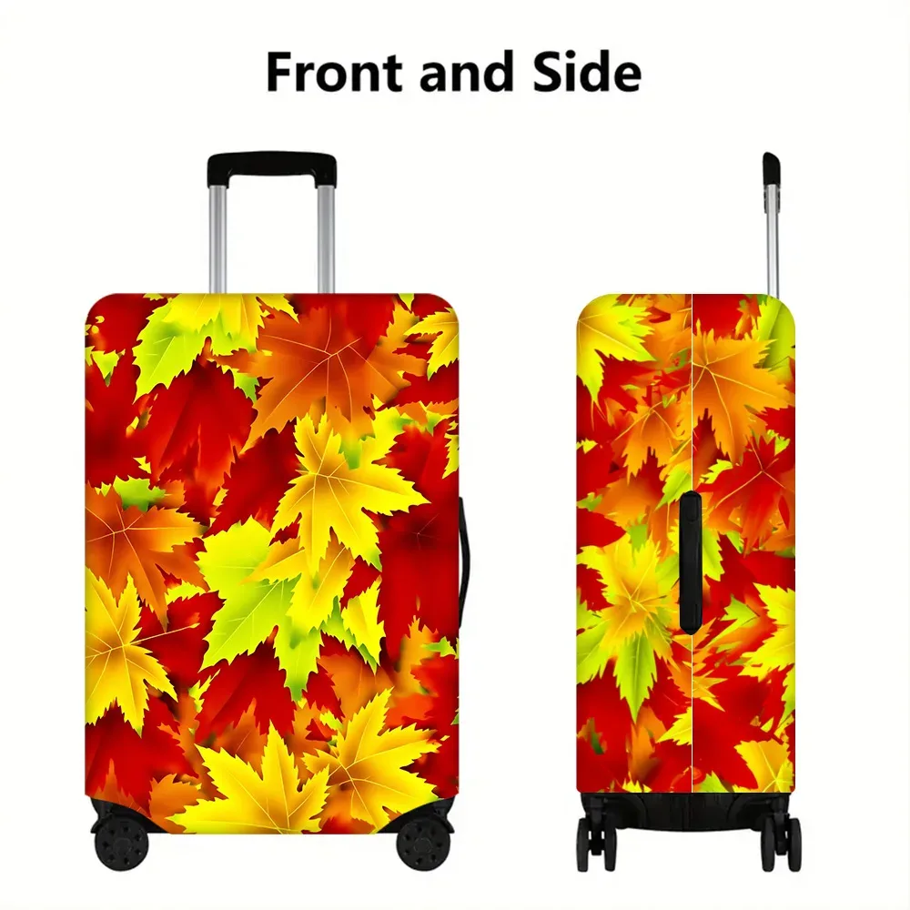 1 housse de bagage imprimée feuille d'érable couleur automne. convient aux valises de 18 à 32 pouces ; protège efficacement vos bagages