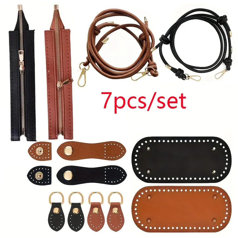 ensemble de fabrication de sacs au crochet en 7 étapes |     boucle réglable en pu, boucle de base et boucle en forme de gourde, sac à bandoulière élégant en similicuir, matériaux artisanaux faits main, faciles à réaliser, accessoires de sac diy, matériaux pour la fabrication de portefeuilles, fabrication de portefeuilles diy.