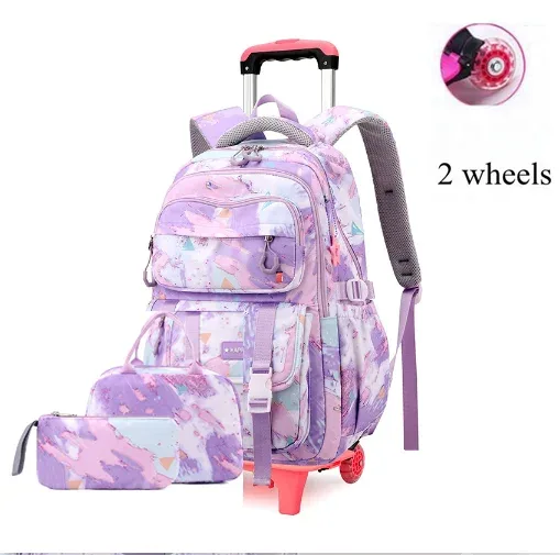 sac à roulettes d'école pour adolescentes, sac à roulettes d'école pour filles, ensemble de sac à dos à roulettes, sac de voyage à roulettes sur roulettes
