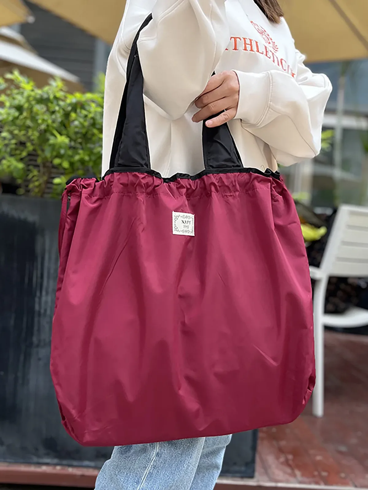 sac de courses pliable et portable, sac fourre-tout réutilisable et écologique, sac d'épicerie imperméable et tendance, sac de rangement de voyage