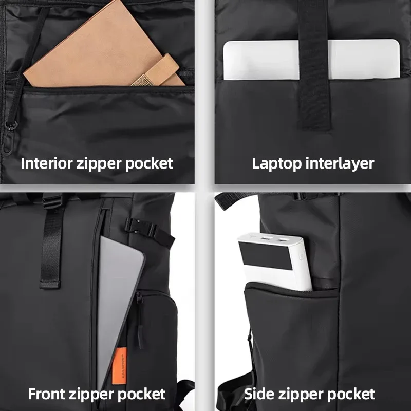 sac de voyage pour hommes, sac à dos pour ordinateur portable de 15.6 pouces, sac à dos étanche pour l'extérieur, le camping, la randonnée, l'école, le collège, le travail