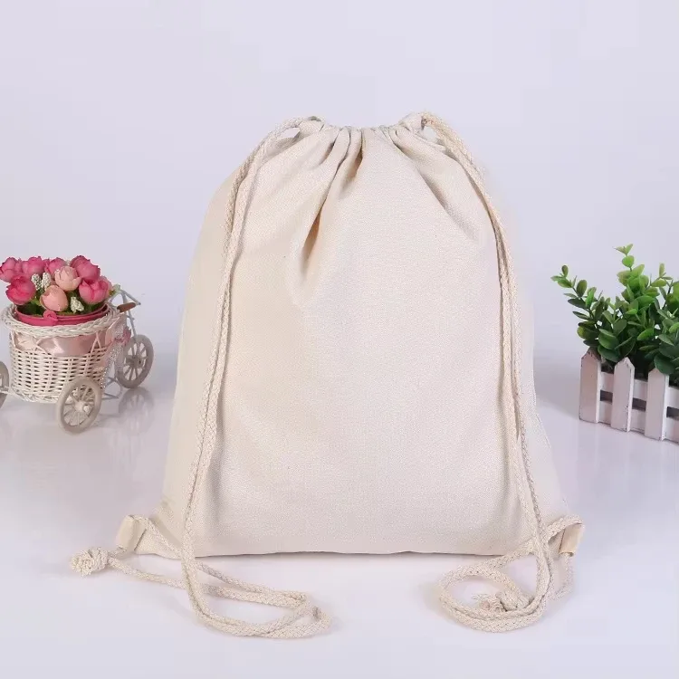 sac en toile avec cordon de serrage, sacs en toile blanche pour emballage cadeau, pochette réutilisable, organisateur d'objets divers pour la maison, sacs anti-poussière