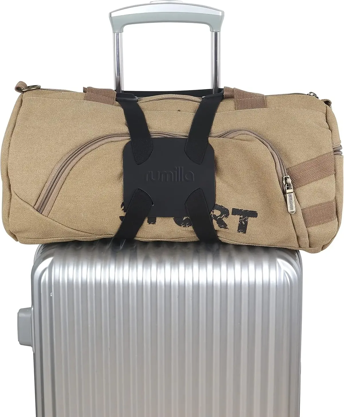 sangles de bagage élastiques, sangle de valise réglable, sangle élastique pour valise facile à fixer – (noir)