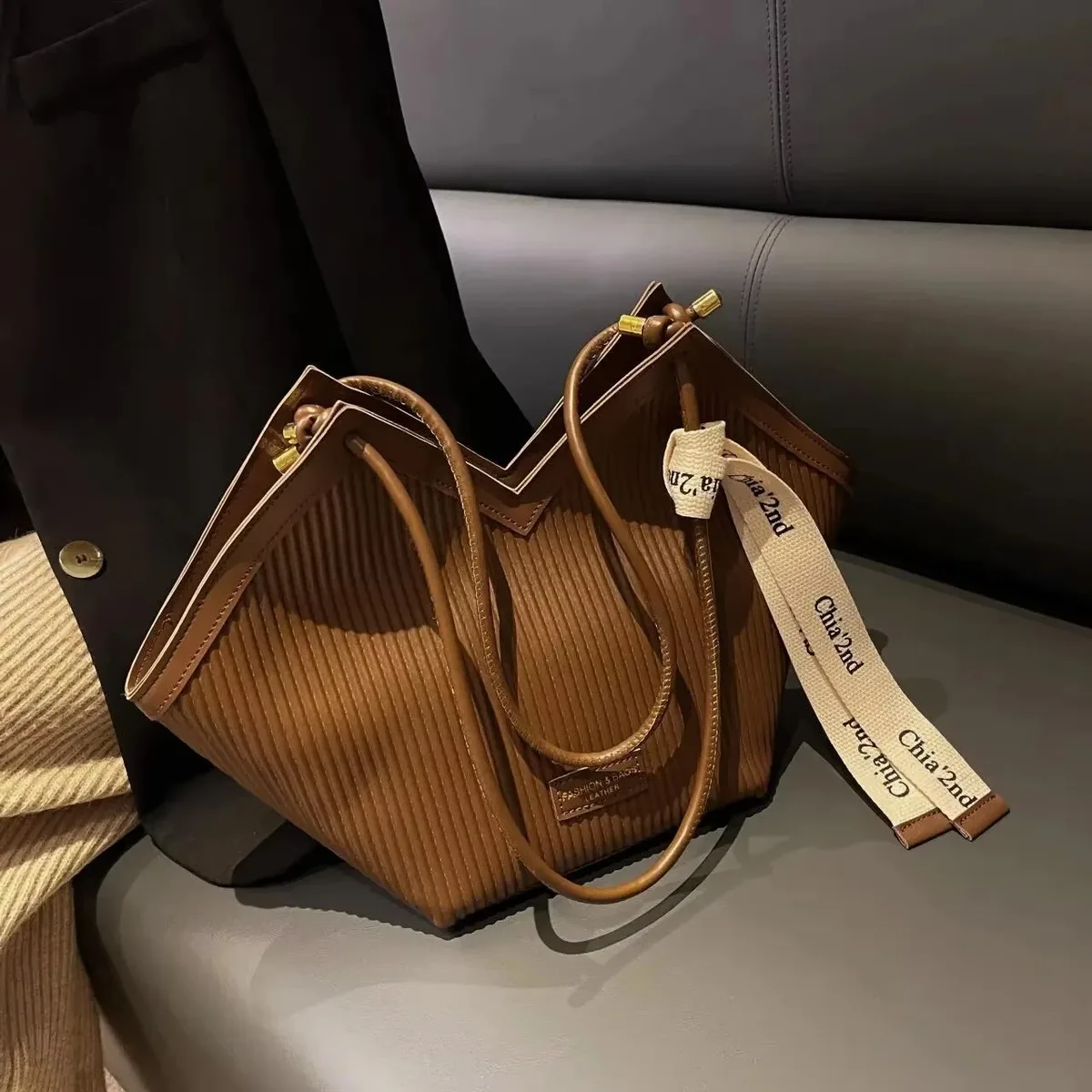 grand sac de style coréen pour femmes, sac en toile décontracté assorti avec tout, sac à bandoulière de banlieue, fourre-tout pour étudiant