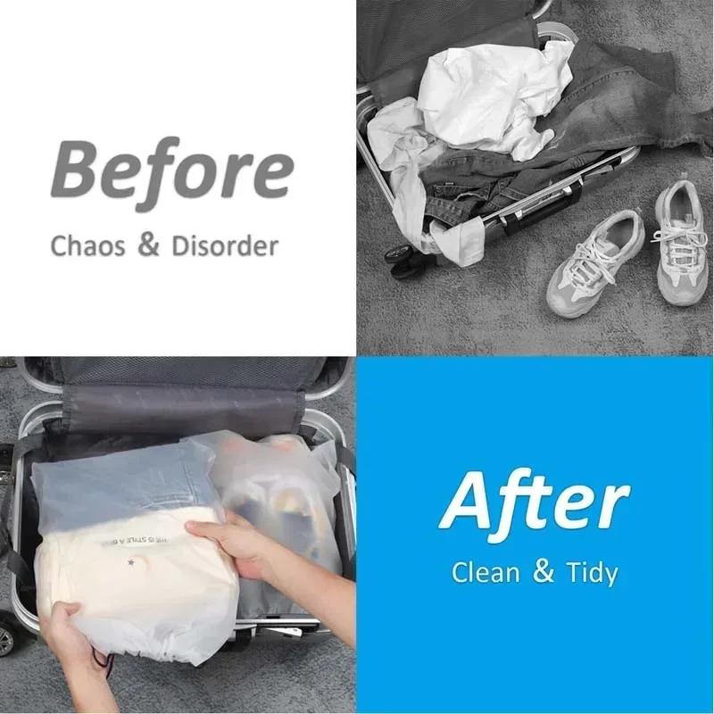 sac de rangement portable pour chaussures, 5/10 pièces, sac de rangement à cordon pour articles divers, sac de maquillage de voyage, sac de rangement en plastique transparent étanche