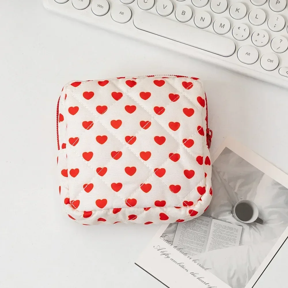 mini sac à cosmétiques avec nœud mignon pour femmes, sac de rangement pour serviettes hygiéniques, porte-tampon portable, mini sac de rangement pour maquillage et rouge à lèvres