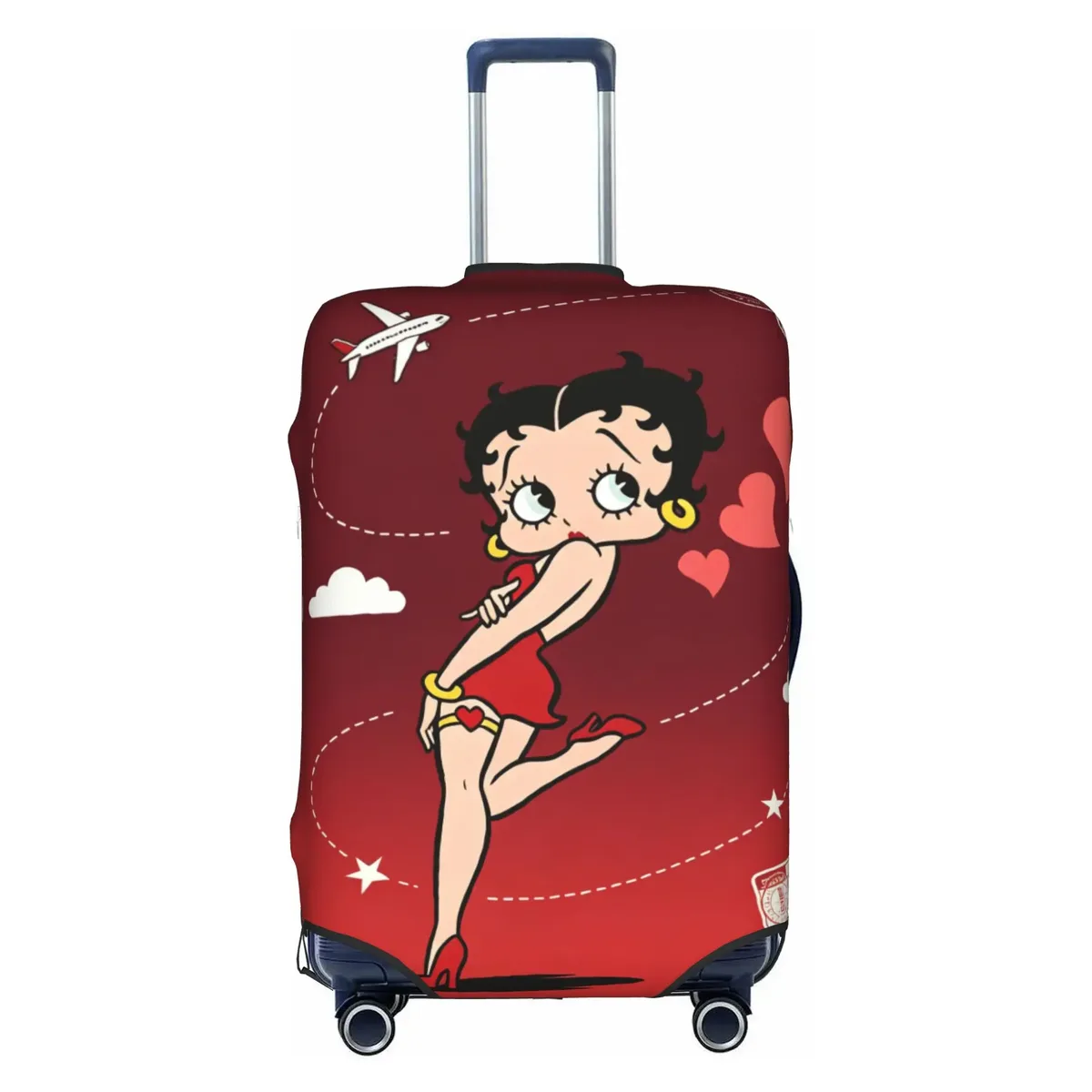 housse de valise élastique personnalisée b-bettys cartoon boop, housse de bagage de voyage classique d'anime pour valises de 18 à 32 pouces