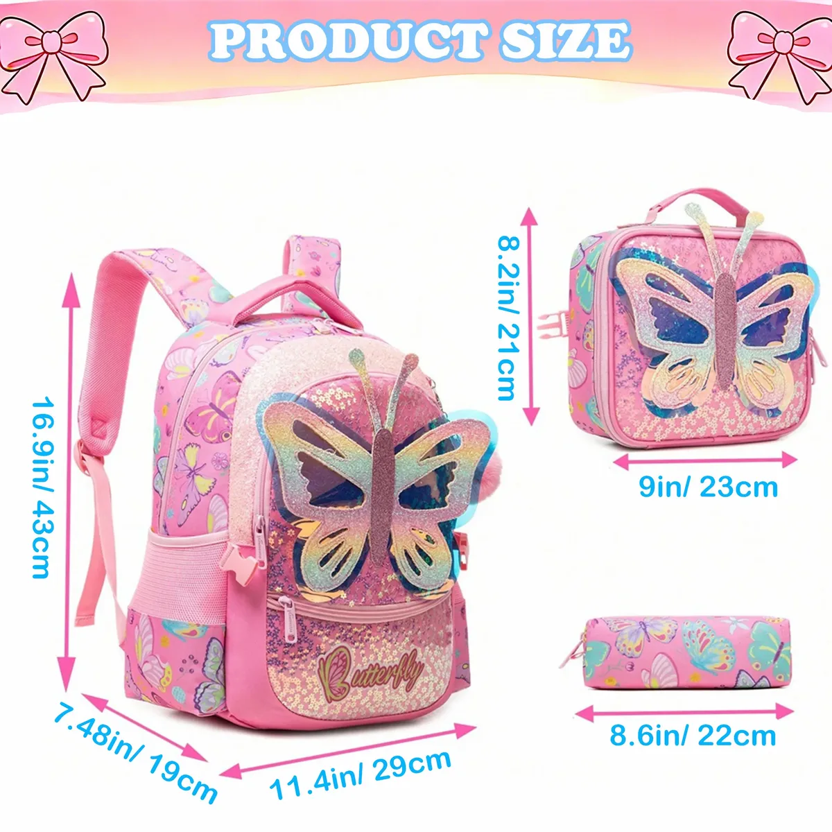 sac à dos scolaire mignon pour filles, sac à bandoulière pour enfants avec boîte à lunch isotherme, sac à dos décontracté pour étudiants, cadeau de rentrée scolaire