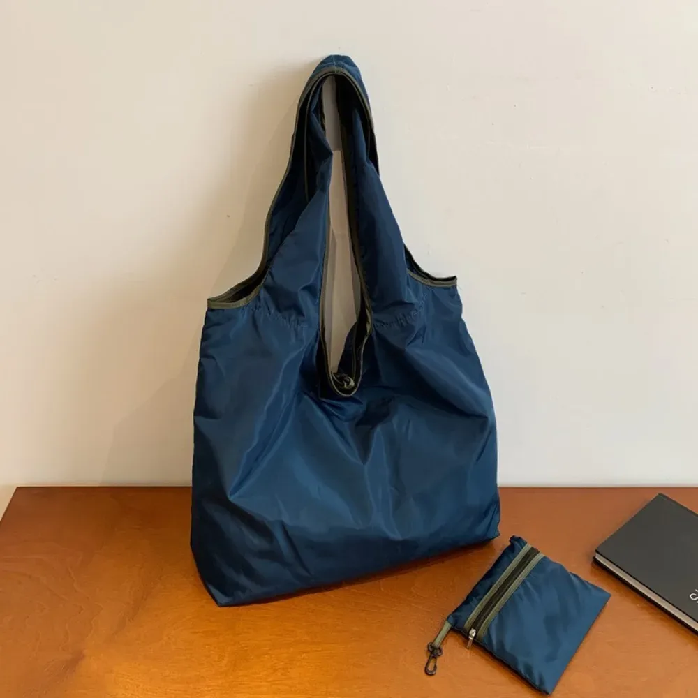 sac à main pliable ~ sac de shopping pliable, sac de rangement étanche pour épicerie, grande capacité, sac à bandoulière en nylon, sac fourre-tout pour extérieur