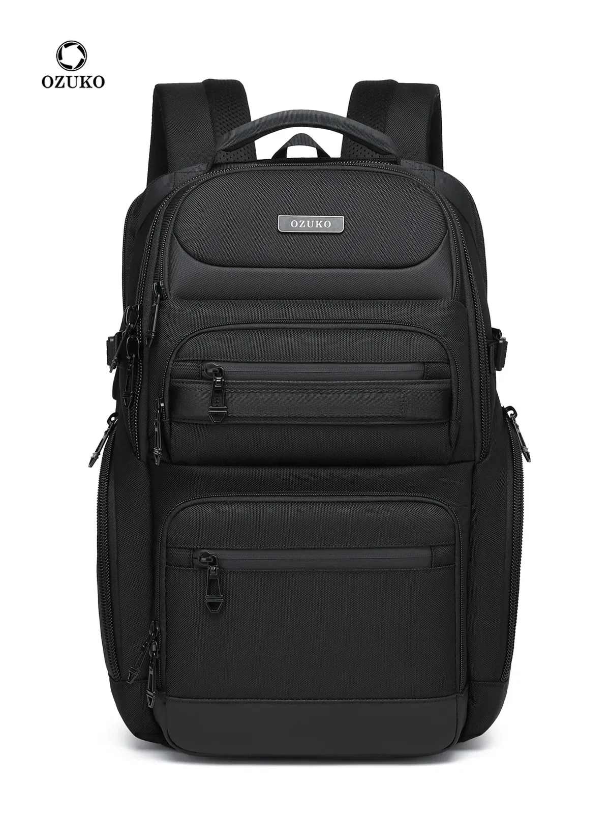 ozuko noir gris hommes sac à dos grande capacité 15.6 pouces sacs à dos d'ordinateur portable homme sac à main sac à dos en plein air sac à dos cartable