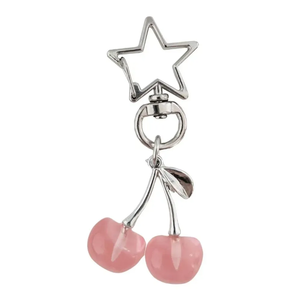 nouveau porte-clés cerise en résine, simulation de fruit, créatif, accessoire de bijouterie diy, décoration suspendue pour sac à dos